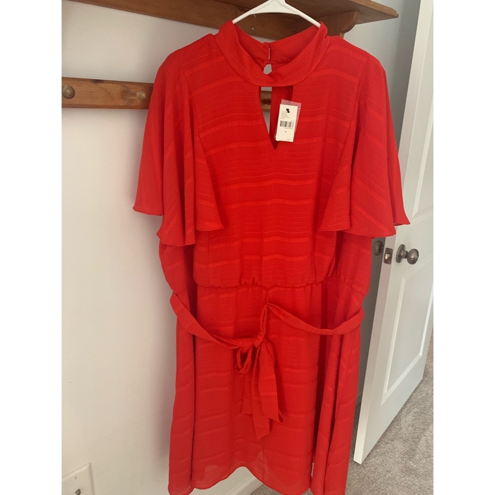 Lane Bryant knee length red formal dress, size 24